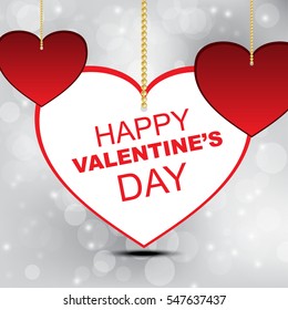 Happy valentine's on white bokeh background