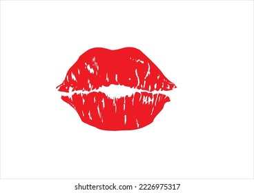 happy valentines red lips vector 