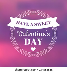 happy valentine's retro label on abstract pink background