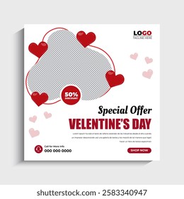 Happy Valentine's Social Media Banner Template