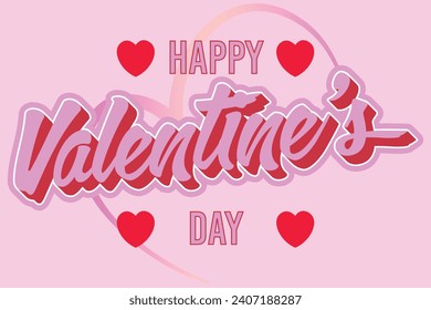 Happy valentines text design for greetings cards, banners or posters.