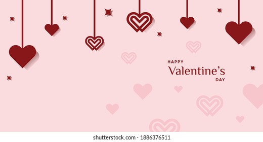 Felíz fondo vectorial de San Valentín con nuevo concepto moderno, valentina, feliz, amor, línea, Vector Premium