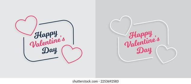 Happy Valentines's day background with Text and line hearts Vector illustration