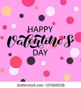 Happy Valetine's Day brush lettering. Vector illustration