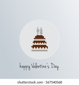 Happy Vallentines Day Cake Icon