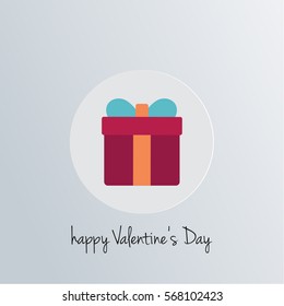 Happy Vallentines Day Gift Box Icon
