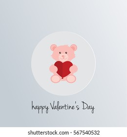 Happy Vallentines Day Teddy Bear Icon
