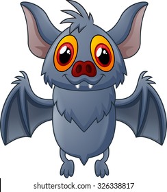 Happy Vampire Bat Cartoon Character Flying