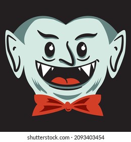 happy vampire having fun, smiling and enjoying dark life, always cool days in Halloween
