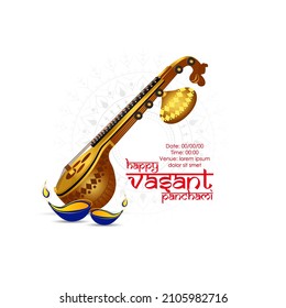 Happy Vasant Panchami Background.vector illustration