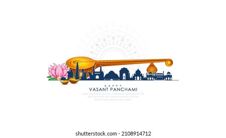 Happy Vasant Panchami Background.vector illustration