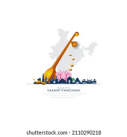 Happy Vasant Panchami Background.vector illustration