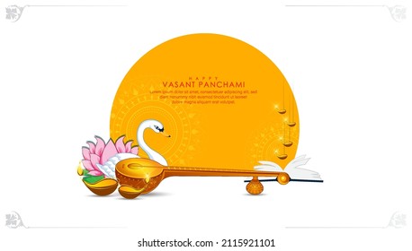 Happy Vasant Panchami Background.vector illustration