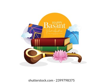 Happy Vasant Panchami Background.vector illustration