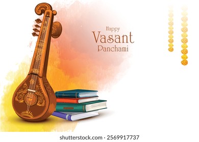 Happy vasant panchami cultural indian festival card background