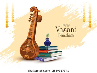 Happy vasant panchami cultural indian festival card background