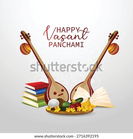 Happy vasant panchami design with creative concept design background