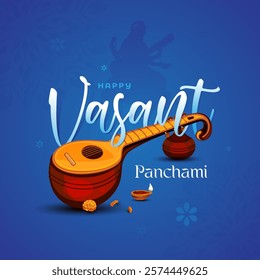 Happy Vasant Panchami Festival Background Design Template Illustration