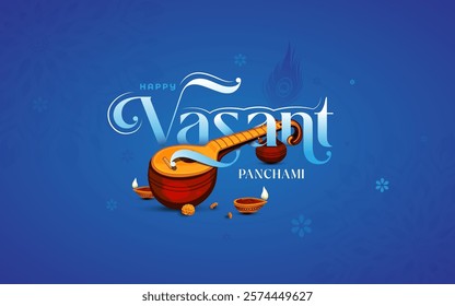 Happy Vasant Panchami Festival Background Design Template Illustration