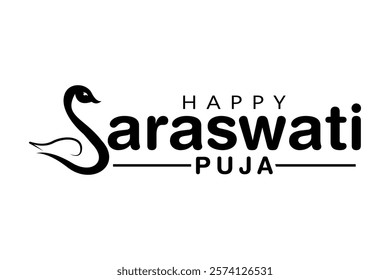 Happy Vasant Panchami lettering saraswati puja celebration vector Background.