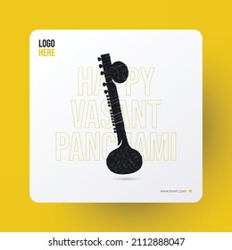 Happy Vasant Panchami Simple and Minimal concept design. Vector Illustration of Vasant Panchmi. 