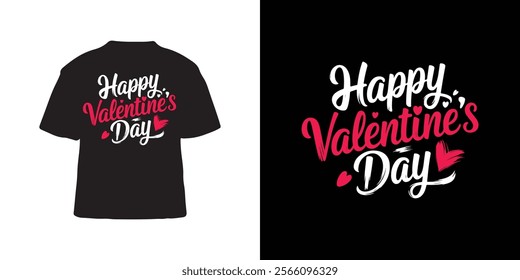 Happy vatintine day 2025 Typography, Caligraphy vector style T-shirt design