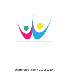 Happy vector abstract people
