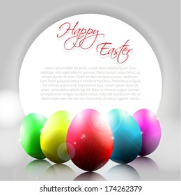 Happy Vector Background with Color Eggs