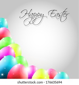 Happy Vector Background with Colorful Eggs
