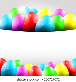 Happy Vector Background with Colorful Eggs and place for your text