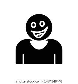 Happy Vector Black Icon Stock Vector (Royalty Free) 1474348448