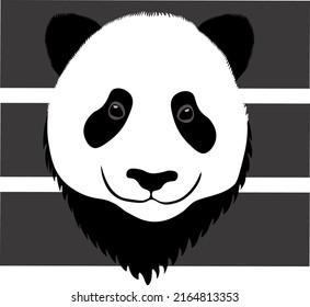 Happy vector black and white panda