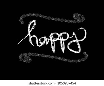 Happy. vector brush abstract illustration
