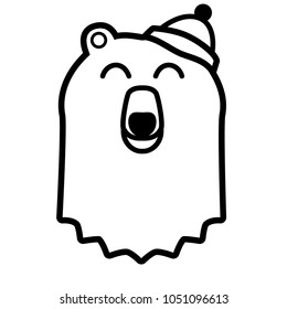 Happy vector cartoon bear with hat