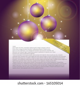 Happy Vector Christmas Background with decoration 