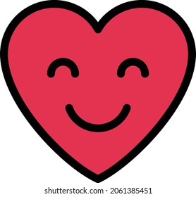 happy vector colour line  icon