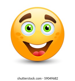 Happy vector emoticon