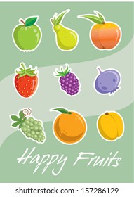 Happy Vector Fruits