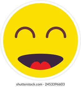 Happy vector icon. Can be used for printing, mobile and web applications.