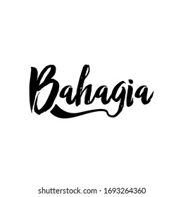 "Happy". Vector motivational phrase. Hand-drawn letters