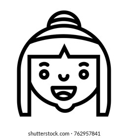 Happy vector outline icon