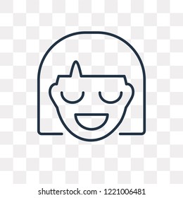 Happy vector outline icon isolated on transparent background, high quality linear Happy transparency concept can be used web and mobile