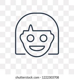 Happy vector outline icon isolated on transparent background, high quality linear Happy transparency concept can be used web and mobile