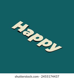 Happy vector paper theme folding text effect style