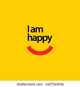 i am happy vector template. Design for banner, greeting cards or print.