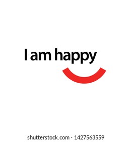 i am happy vector template. Design for banner, greeting cards or print.