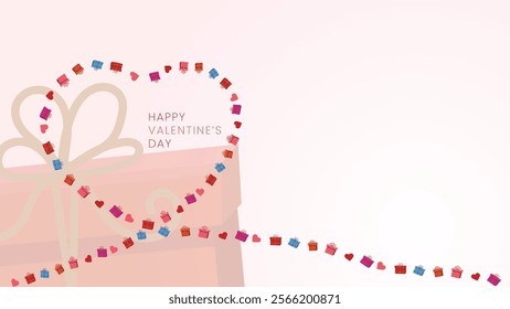 Happy Velentine's Day background  with gifts boxes and love icon suit for web poster, flyer, stylish brochure, greeting card, cover, wallpaper