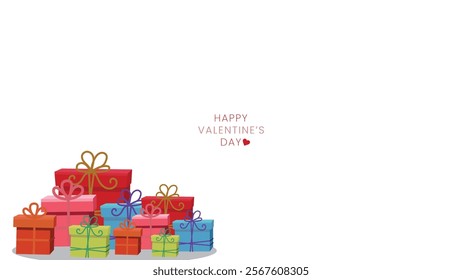 Happy Velentine's Day background  with gifts boxes icon suit for web poster, flyer, stylish brochure, greeting card, cover, wallpaper  