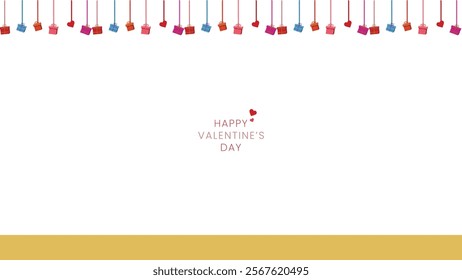 Happy Velentine's Day background  with gifts boxes icon suit for web poster, flyer, stylish brochure, greeting card, cover, wallpaper  