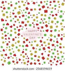 Happy Velentine's Day background  with seamless pattern gifts boxes icon suit for web poster, flyer, stylish brochure, greeting card, cover, wallpaper